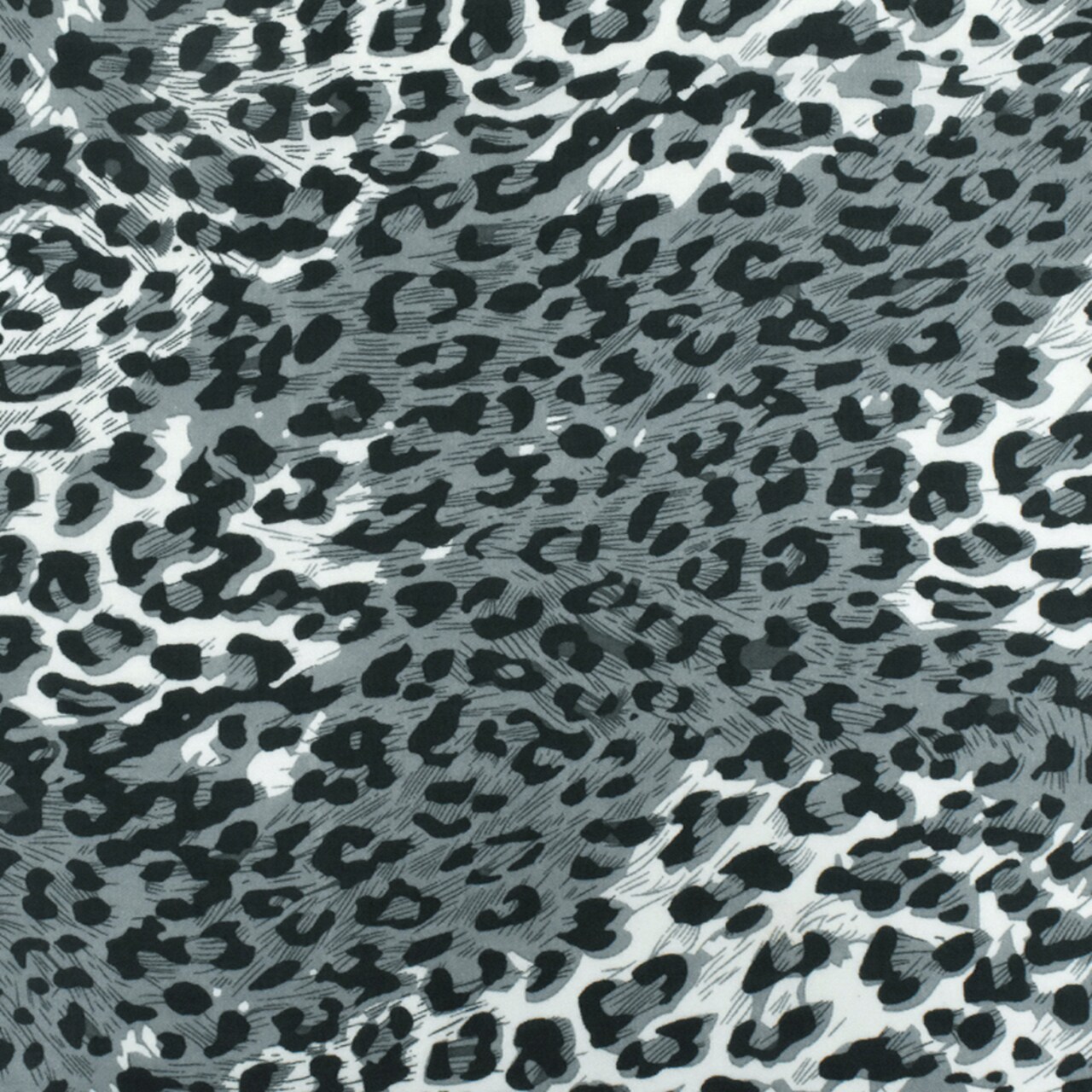 Cold Gray-Black Cheetah Printed Polyester Chiffon Woven Fabric By the Yard